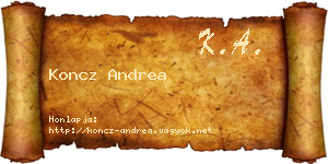 Koncz Andrea névjegykártya