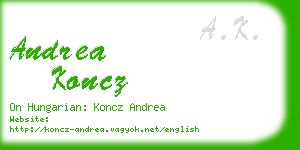 andrea koncz business card